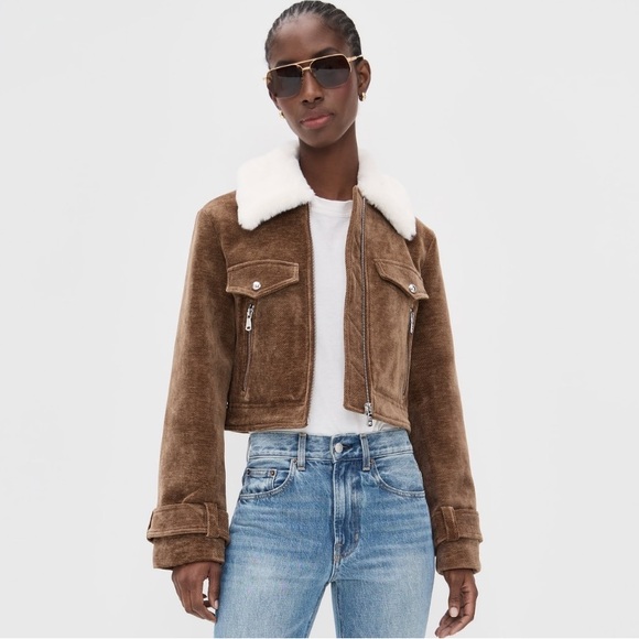 Avec Les Filles Brown Corduroy Bomber - Picture 5 of 7